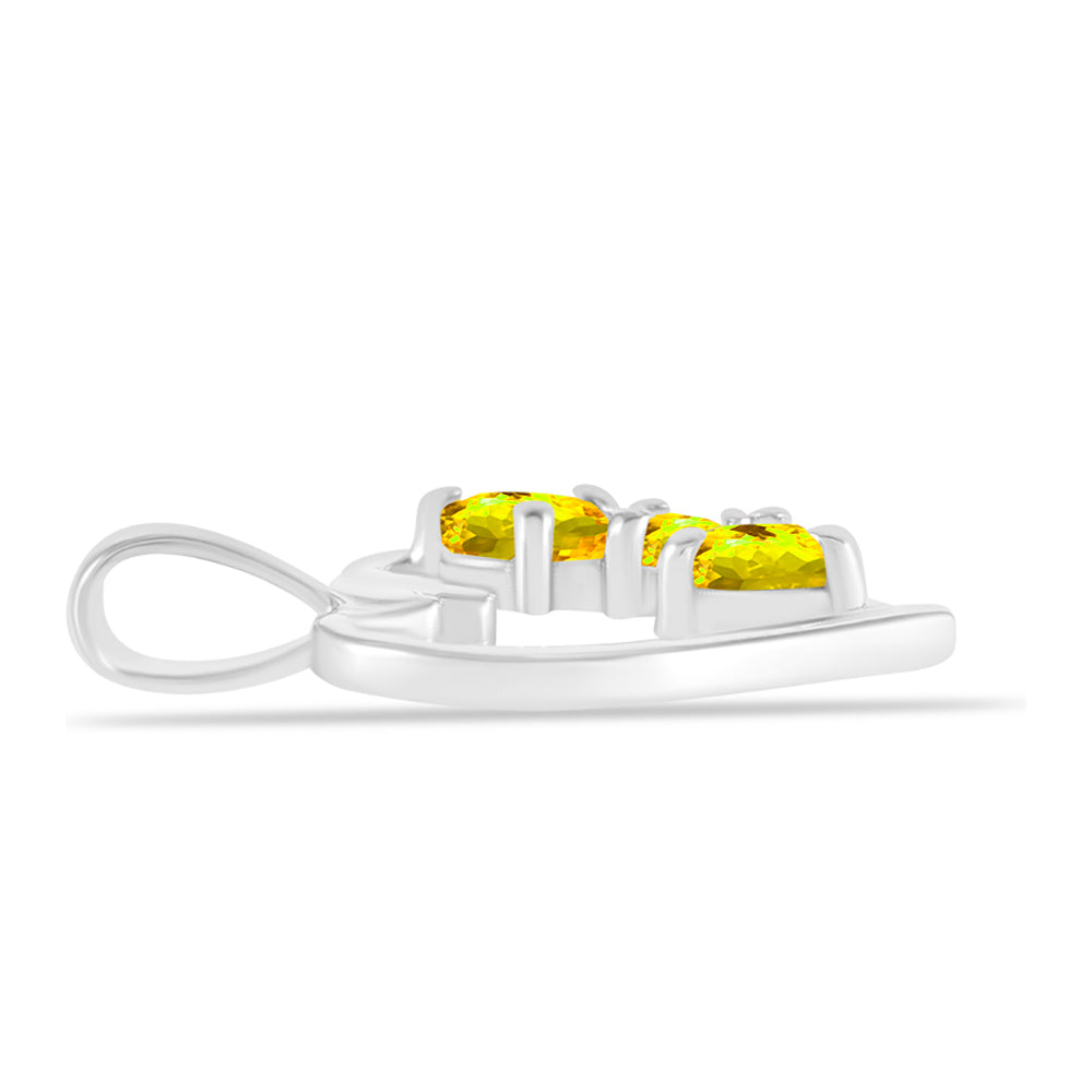 Pendente de Prata com Citrino de Ural e Topázio Branco