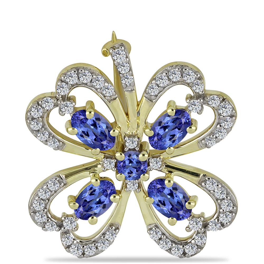 Alfinete de Ouro com Tanzanite AAA Contraste: Cruz missionária