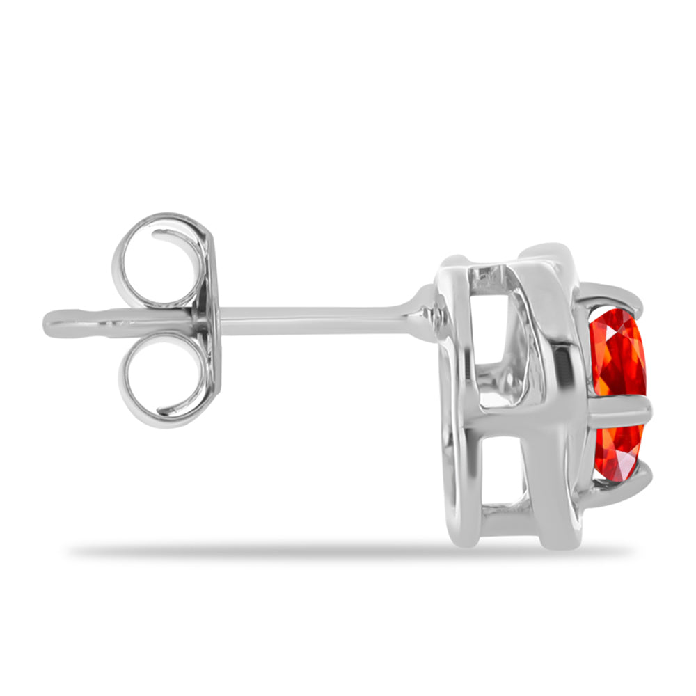 Brincos de Prata com Opala Vermelha da Etiópia de Lega Dembi