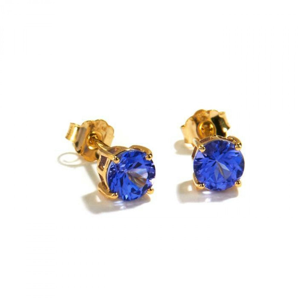 Brincos de Ouro com Tanzanite AAA Contraste: Cruz missionária