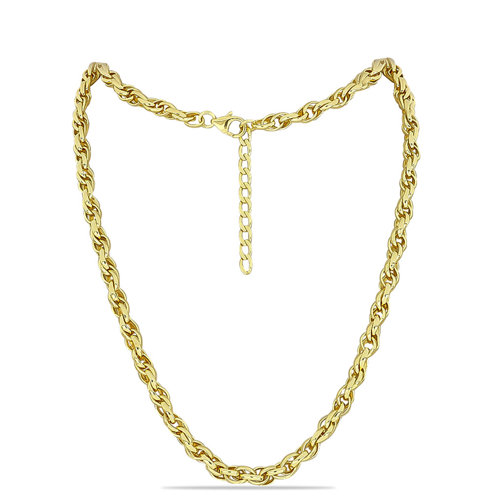 Corrente de Prata com Banho de Ouro ( Colar ) Contraste: Cabeca de Veado (800)