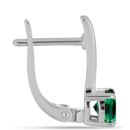 Brincos de Prata com Turmalina Verde