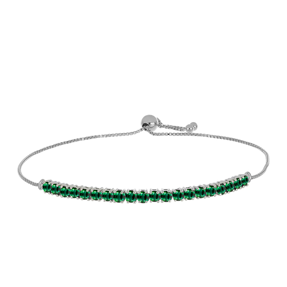 Pulseira de Prata com Turmalina Verde Contraste: Cabeca de Veado (800)