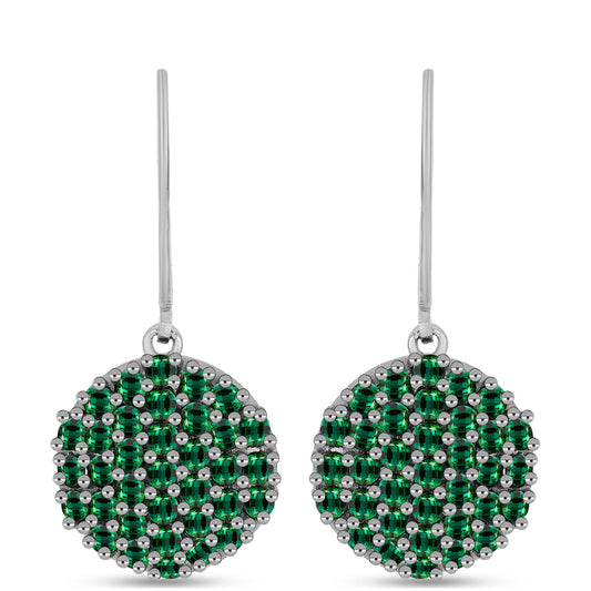 Brincos de Prata com Turmalina Verde