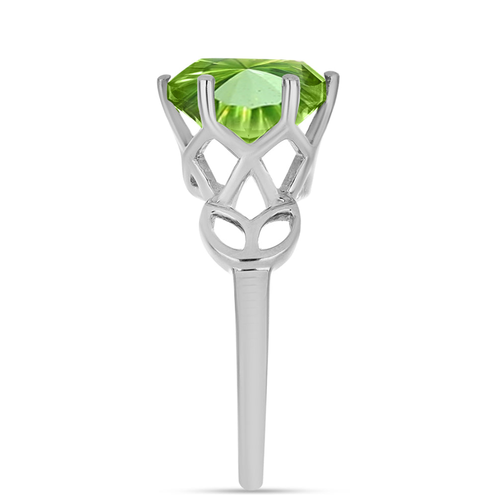 Anel de Prata com Quartzo Verde Samambaia