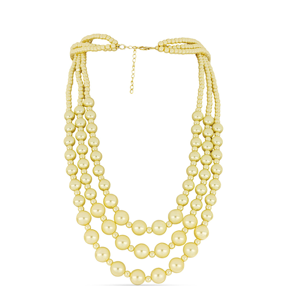 Colar de Prata com Banho de Ouro com Pérola De Cor Pêssego