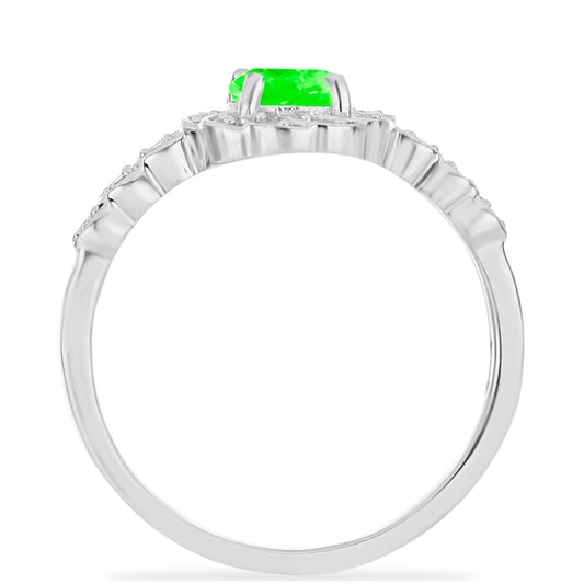 Anel de Prata com Opala Hialite e Topázio Branco