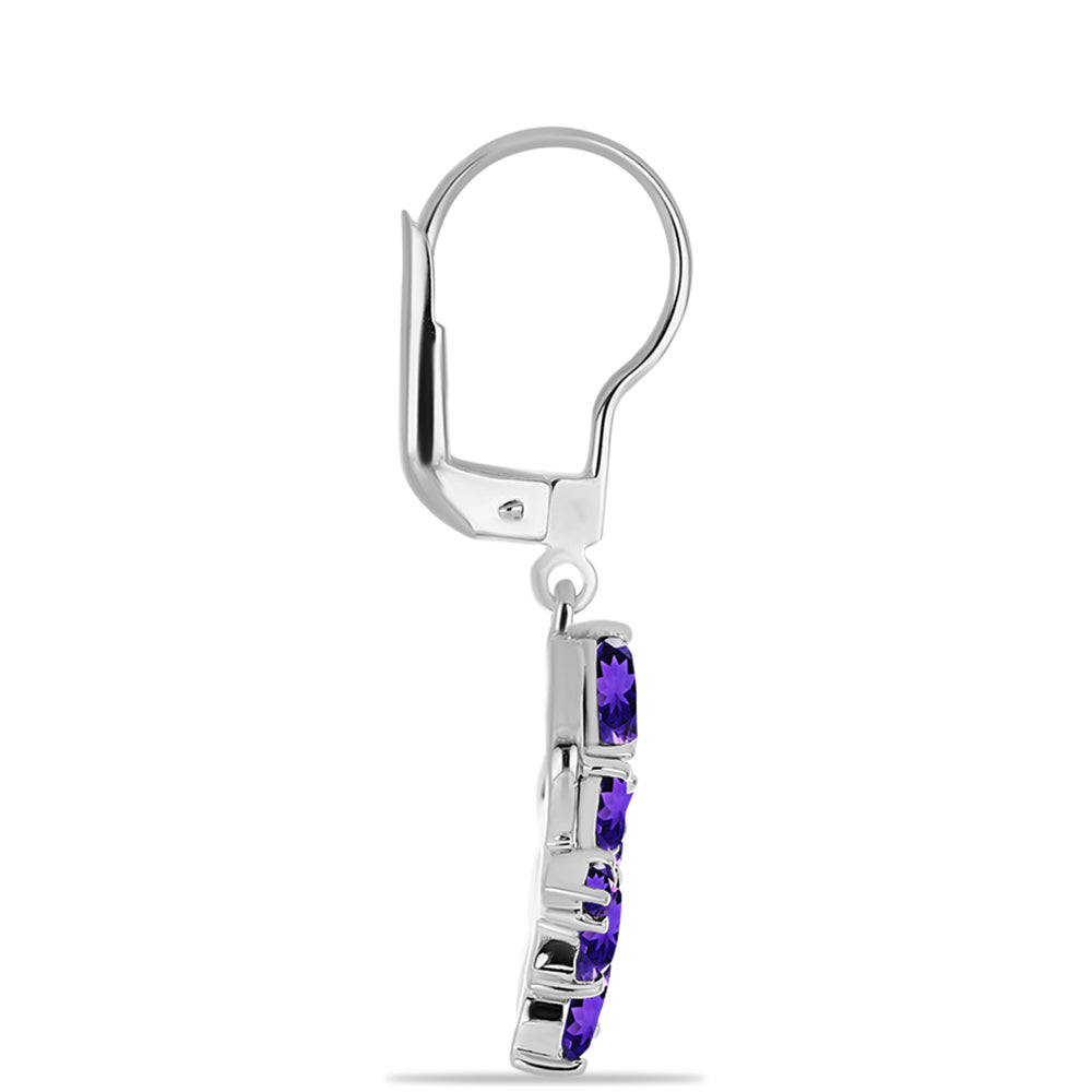 Brincos de Prata com Ametista de Marrocos