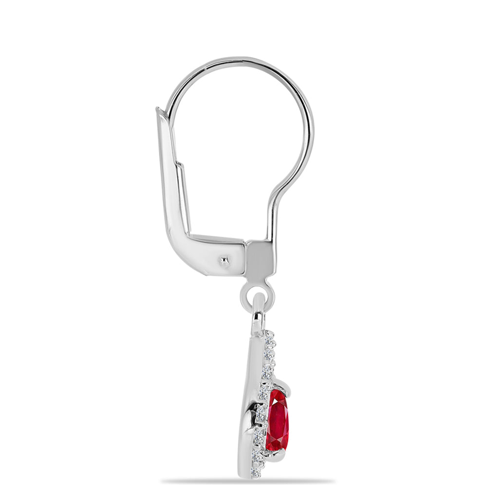 Brincos de Prata com Ágata Vermelha e Topázio Branco