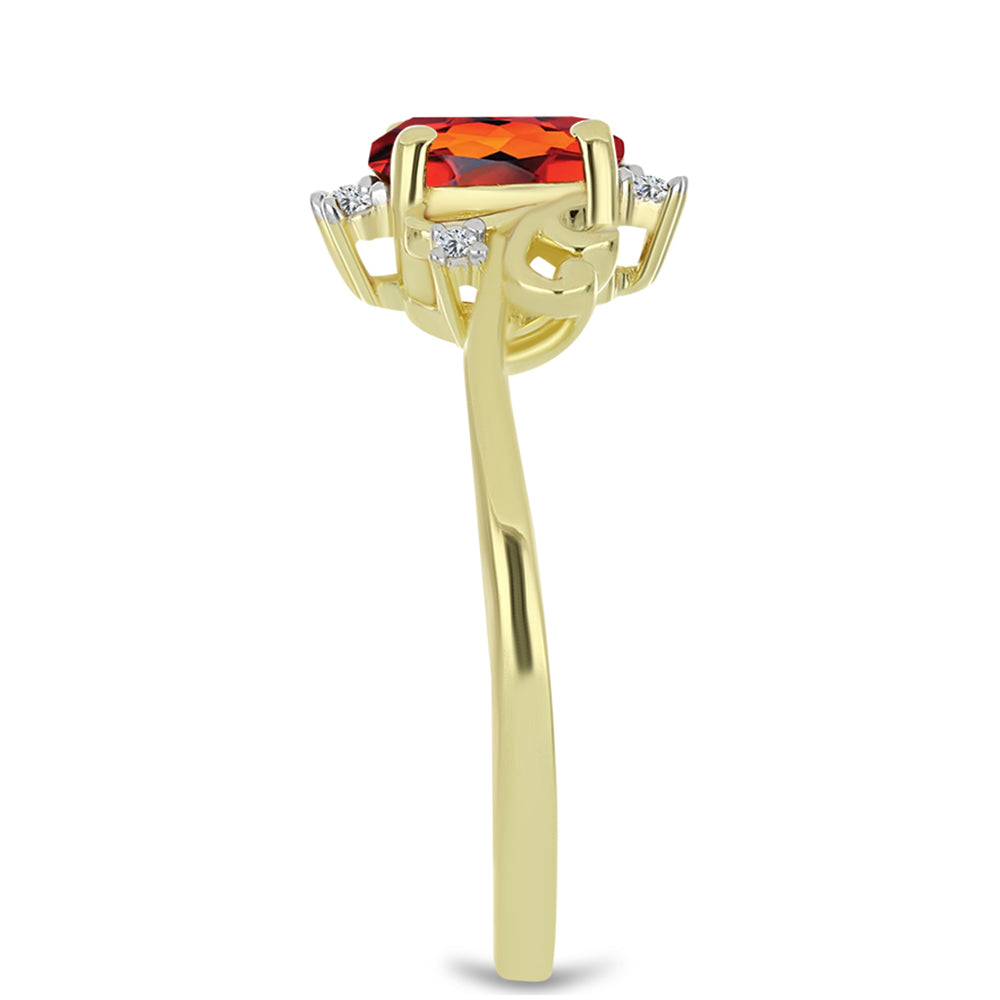 Anel de Prata com Banho de Ouro com Citrino Madeira e Topázio Branco