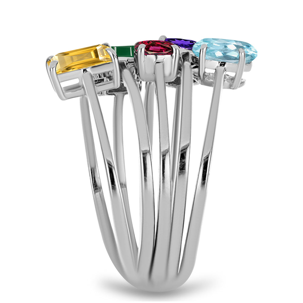 Conjunto de Prata com Ametista de Marrocos e Ágata Verde ( Anel ) Contraste: Cabeca de Veado (800)