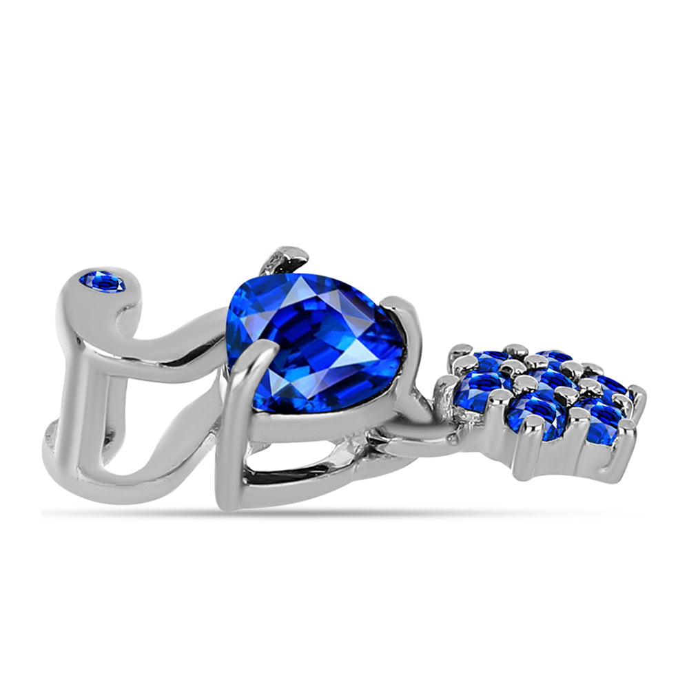 Pendente de Prata com Safira Azul Australiana