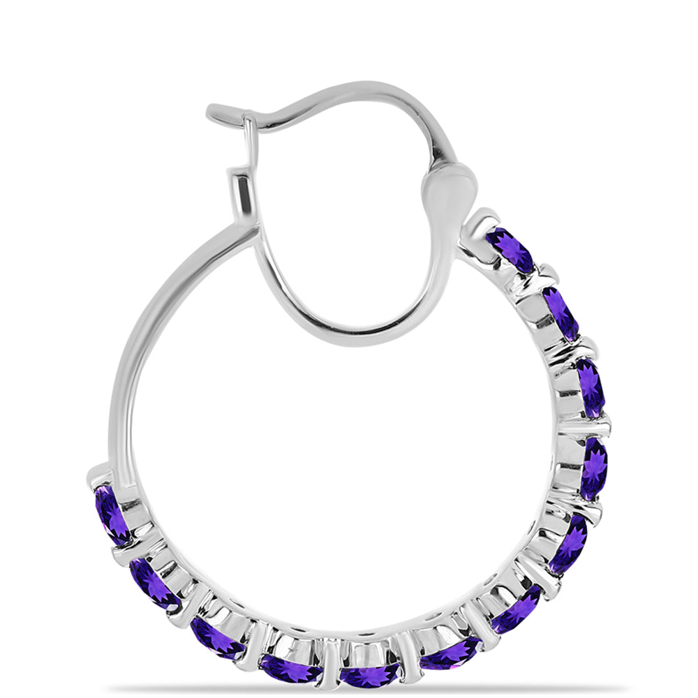 Brincos de Prata com Ametista de Marrocos