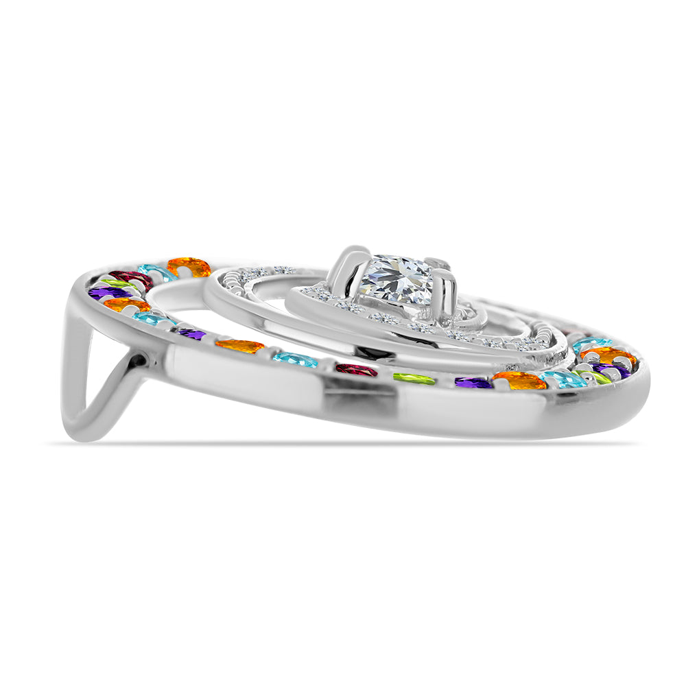 Pendente de Prata com Ametista de Marrocos e Citrino Dourado do Rio Grande