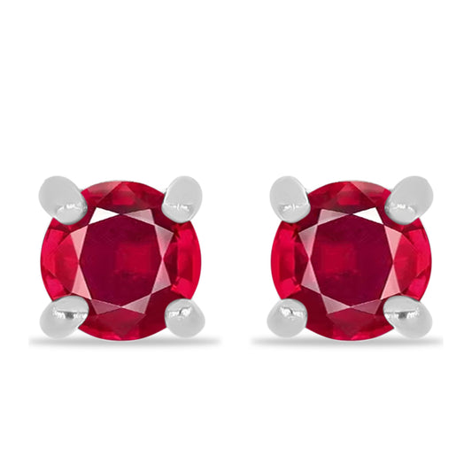 Brincos de Prata com Rubi de Madagáscar