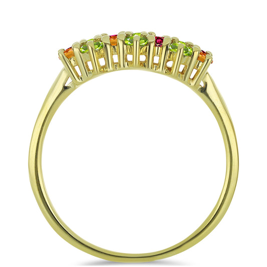 Anel de Prata com Banho de Ouro com Turmalina Chakra Contraste: Cabeca de Veado (800)