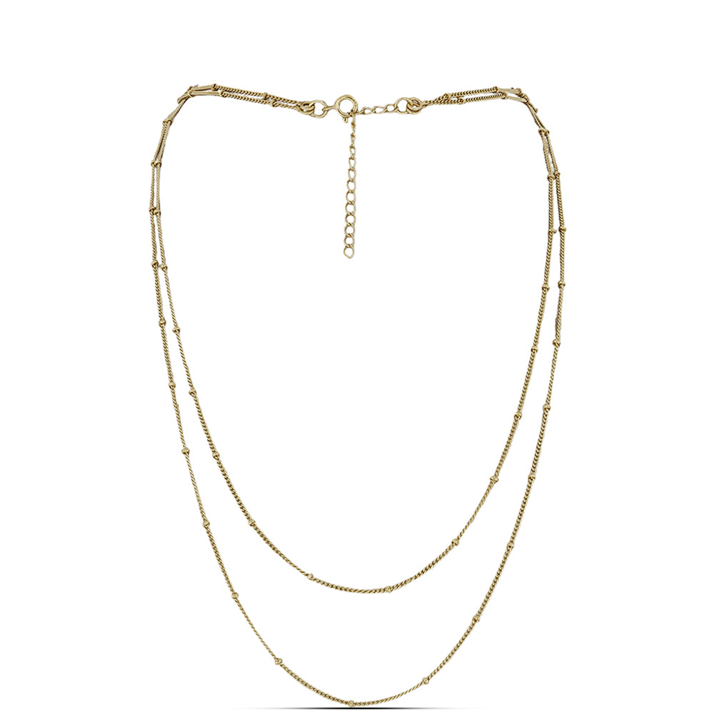 Corrente de Prata com Banho de Ouro ( Colar ) Contraste: Cabeca de Veado (800)