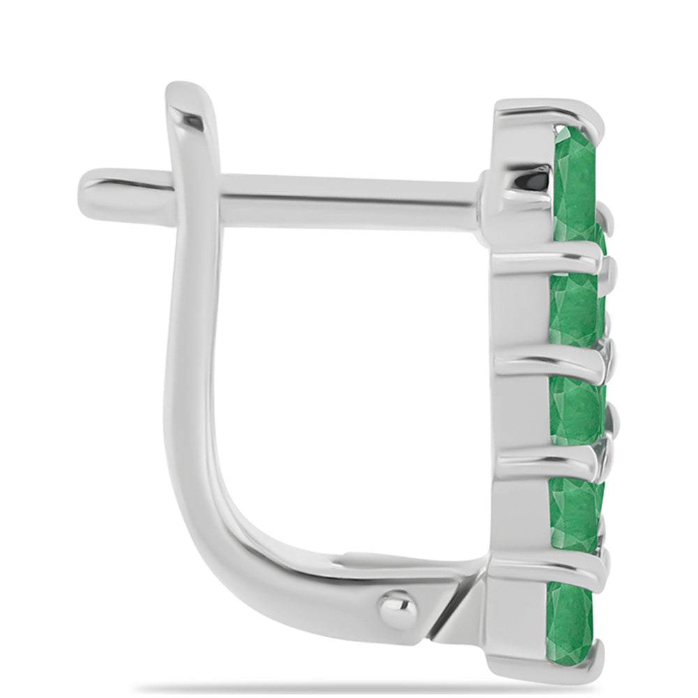 Brincos de Prata com Esmeralda do Brasil