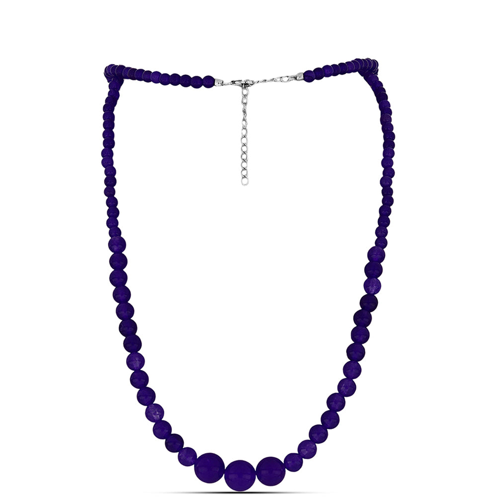 Colar de Prata com Jade Roxa