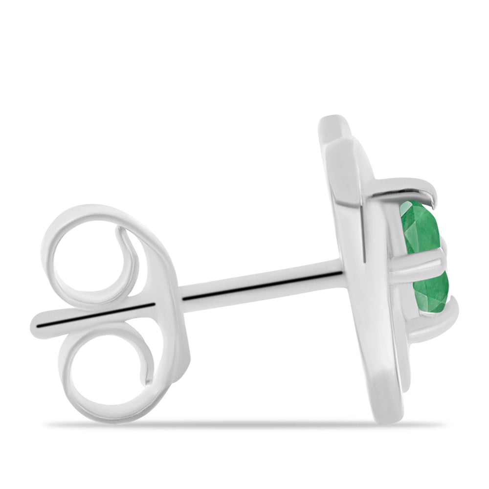 Brincos de Prata com Esmeralda do Brasil