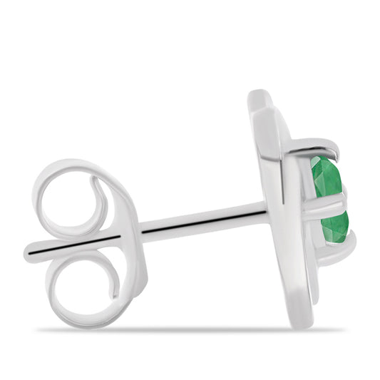 Brincos de Prata com Esmeralda do Brasil