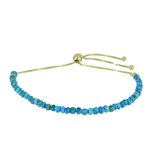 Pulseira de Prata com Banho de Ouro com Ostra Turquesa