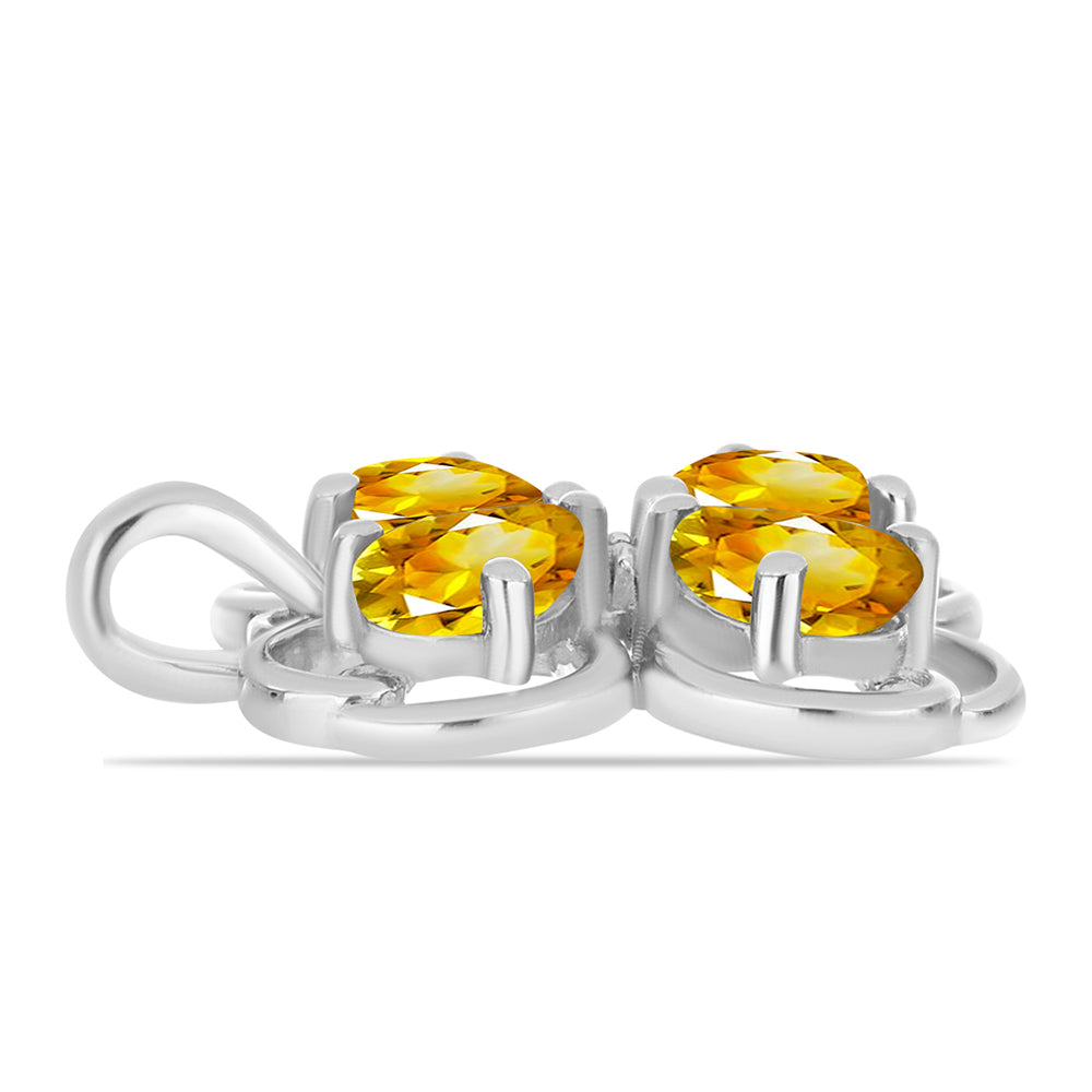 Pendente de Prata com Citrino de Ural e Topázio Branco