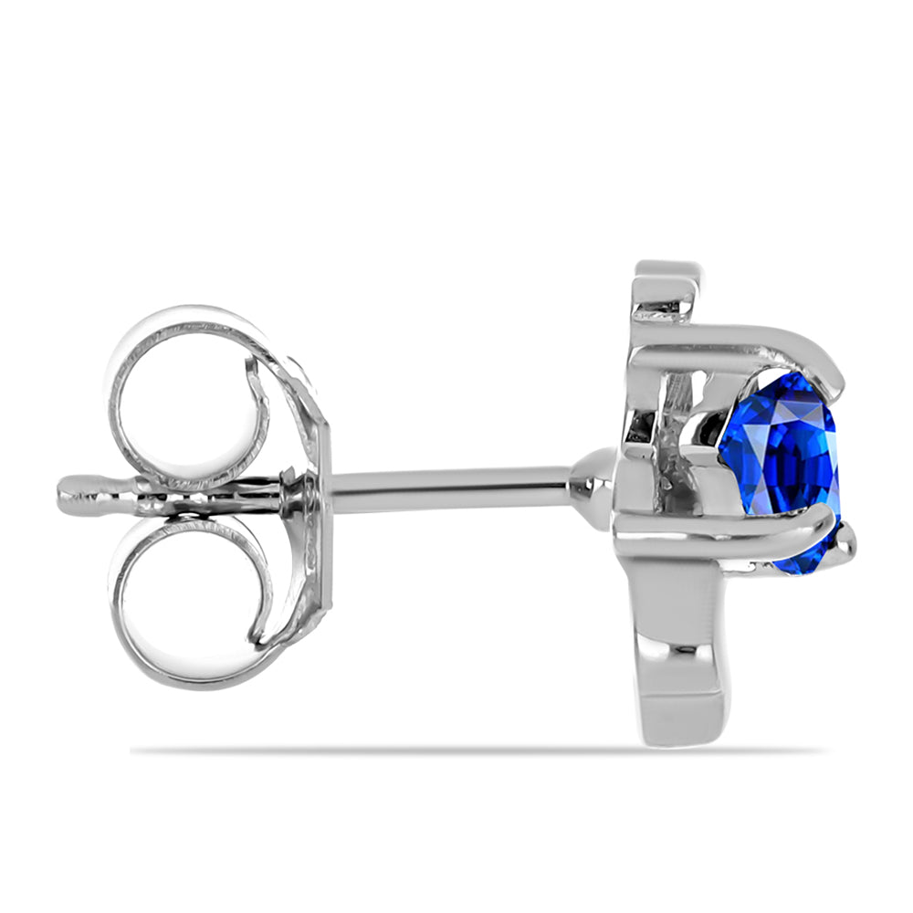 Brincos de Prata com Safira Azul Australiana