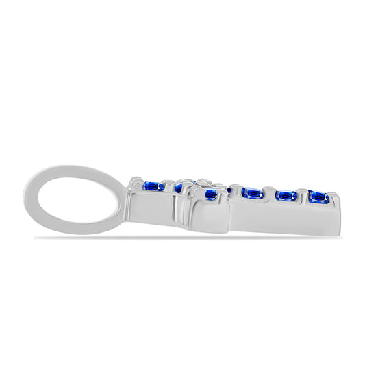 Cruz Pendente de Prata com Safira Azul Australiana
