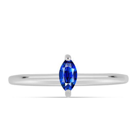 Anel de Prata com Safira Azul Australiana