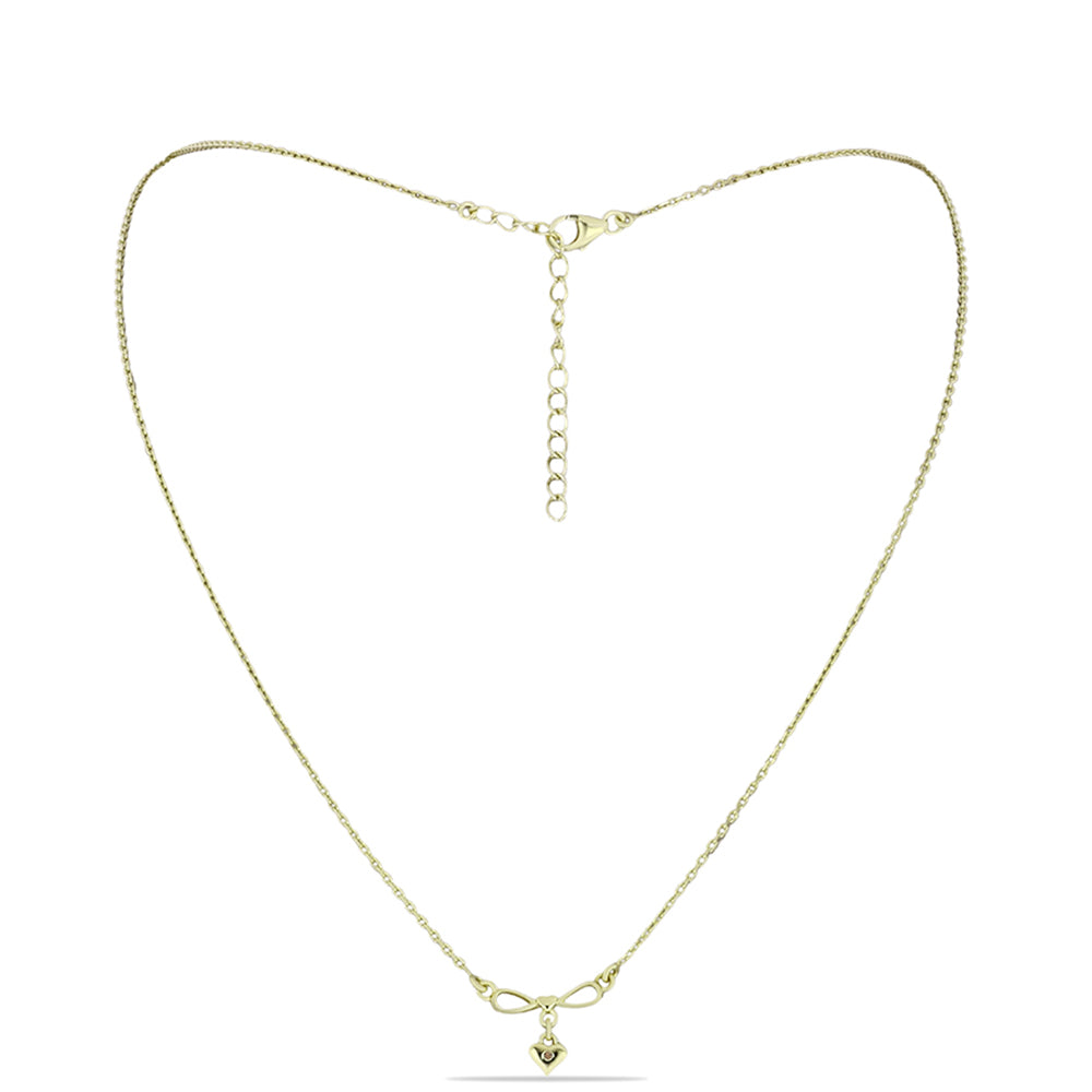 Colar de Prata com Banho de Ouro com Diamante Champanhe Contraste: Cabeca de Veado (800)