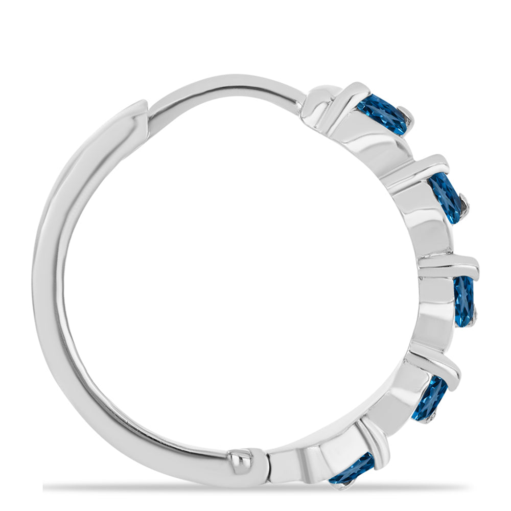 Brincos de Prata com Topázio Azul de Londres