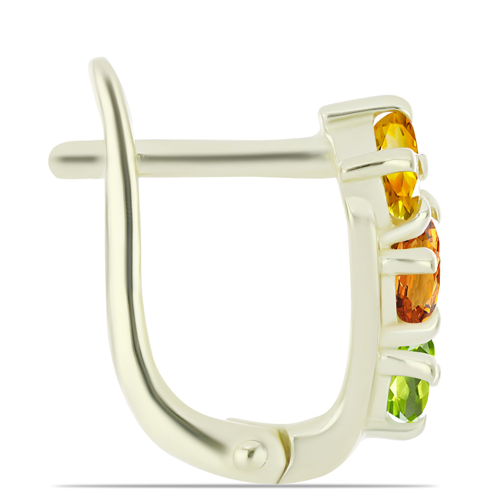 Brincos de Prata com Banho de Ouro com Safira Arco-íris de Rosebery