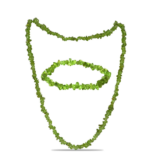 Conjunto com Peridoto de Changbai ( Colar+Pulseira )