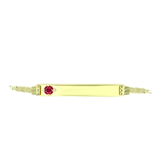 Pulseira de Prata com Banho de Ouro com Rubi de Madagáscar Contraste: Cabeca de Veado (800)