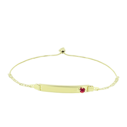 Pulseira de Prata com Banho de Ouro com Rubi de Madagáscar Contraste: Cabeca de Veado (800)