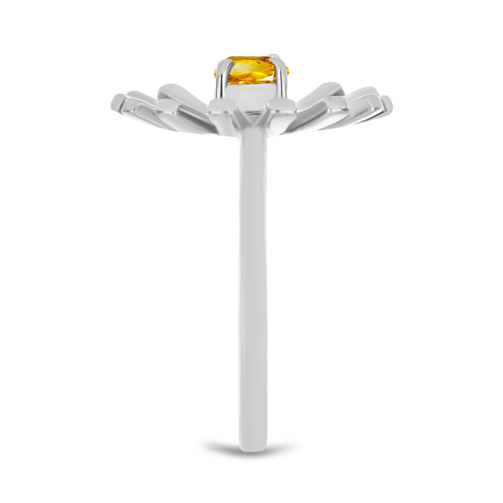 Anel de Prata com Citrino de Ural Contraste: Cabeca de Veado (800)