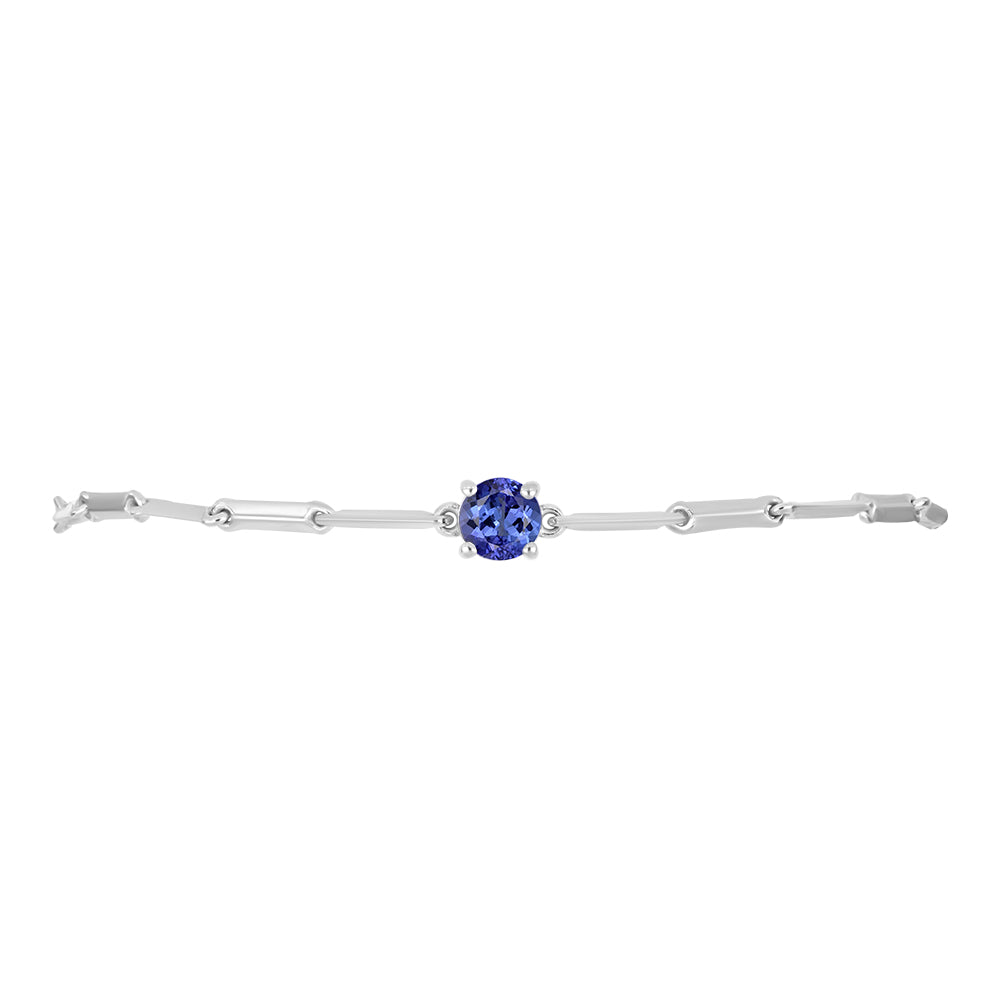 Pulseira de Prata com Tanzanite Contraste: Cabeca de Veado (800)