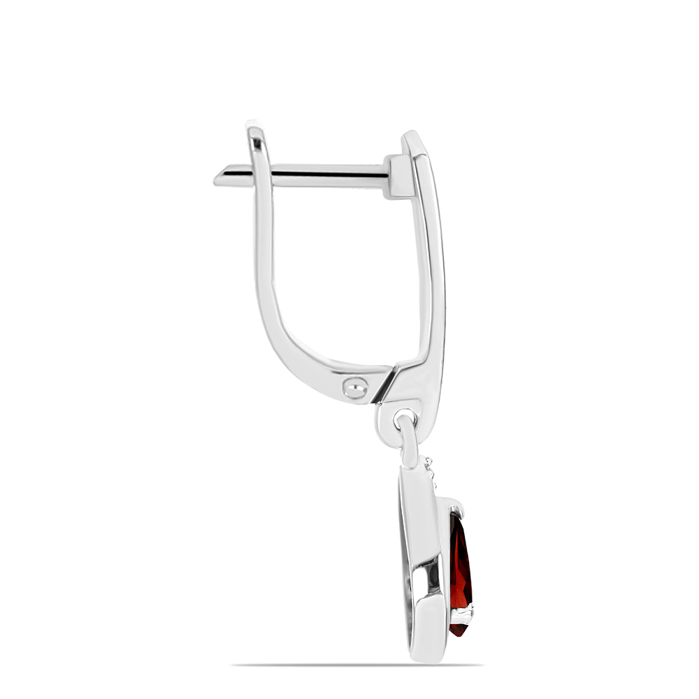 Brincos de Prata com Granada de Barton e Topázio Branco