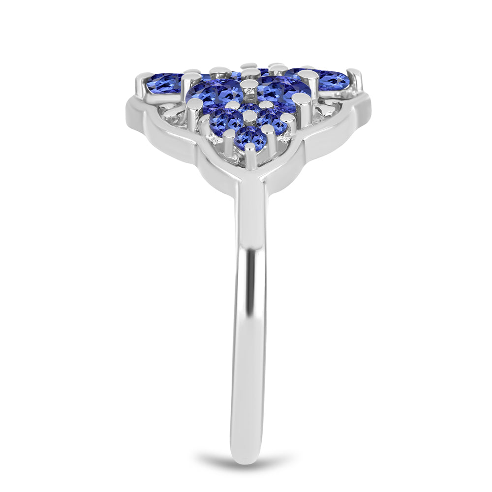 Anel de Prata com Tanzanite Contraste: Cabeca de Veado (800)