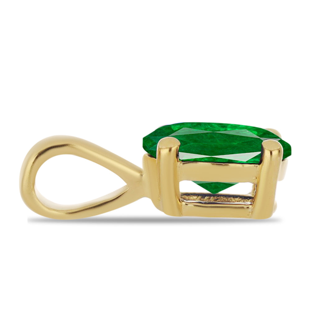 Conjunto de Prata com Banho de Ouro com Rubi Artificial e Esmeralda Artificial ( Pendente )