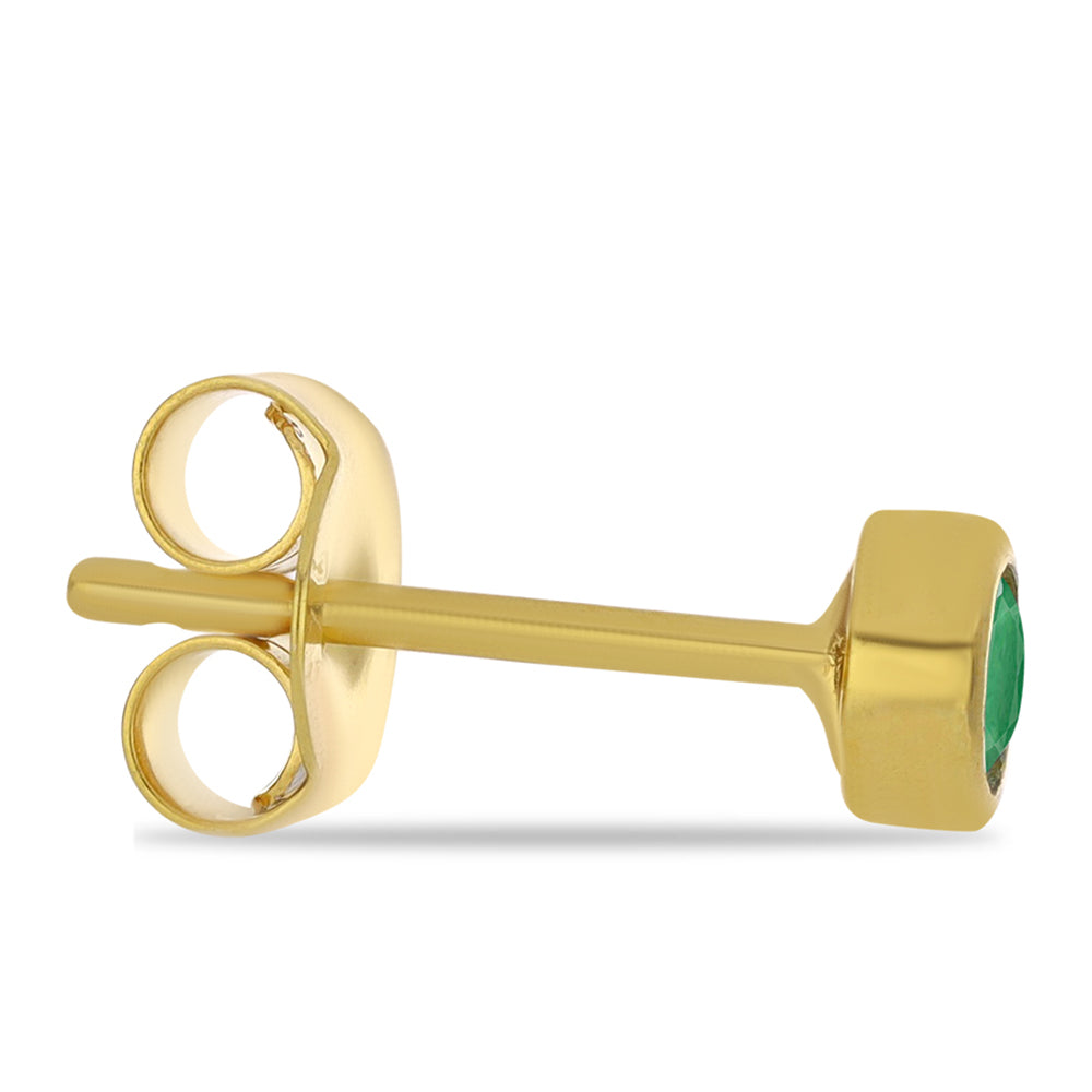 Brincos de Prata com Banho de Ouro com Esmeralda do Brasil