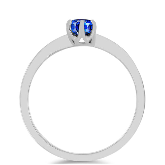 Anel de Prata com Safira Azul Australiana