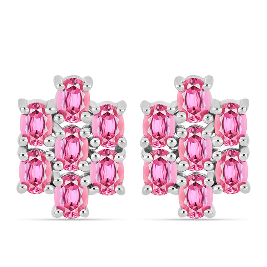 Brincos de Prata com Turmalina Rosa de Pelmadulla