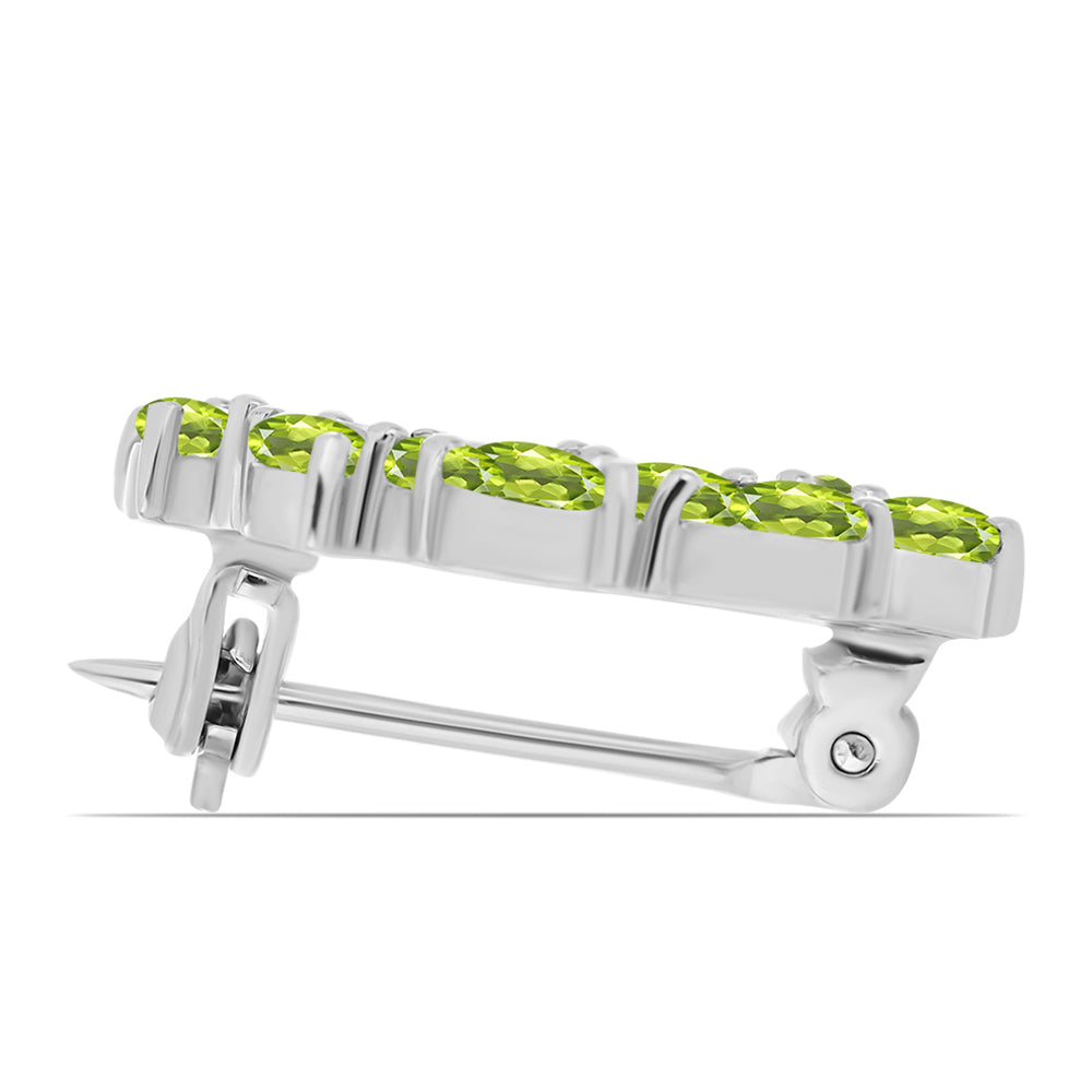 Alfinete de Prata com Peridoto de Changbai
