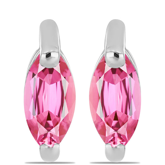 Brincos de Prata com Turmalina Rosa de Pelmadulla