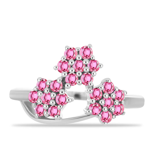 Anel de Prata com Turmalina Rosa de Pelmadulla
