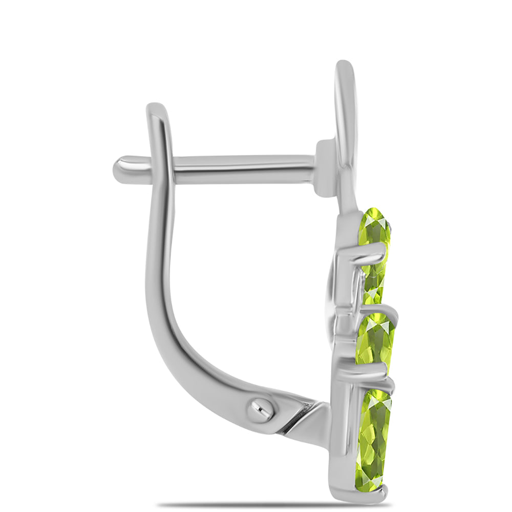 Brincos de Prata com Peridoto de Changbai