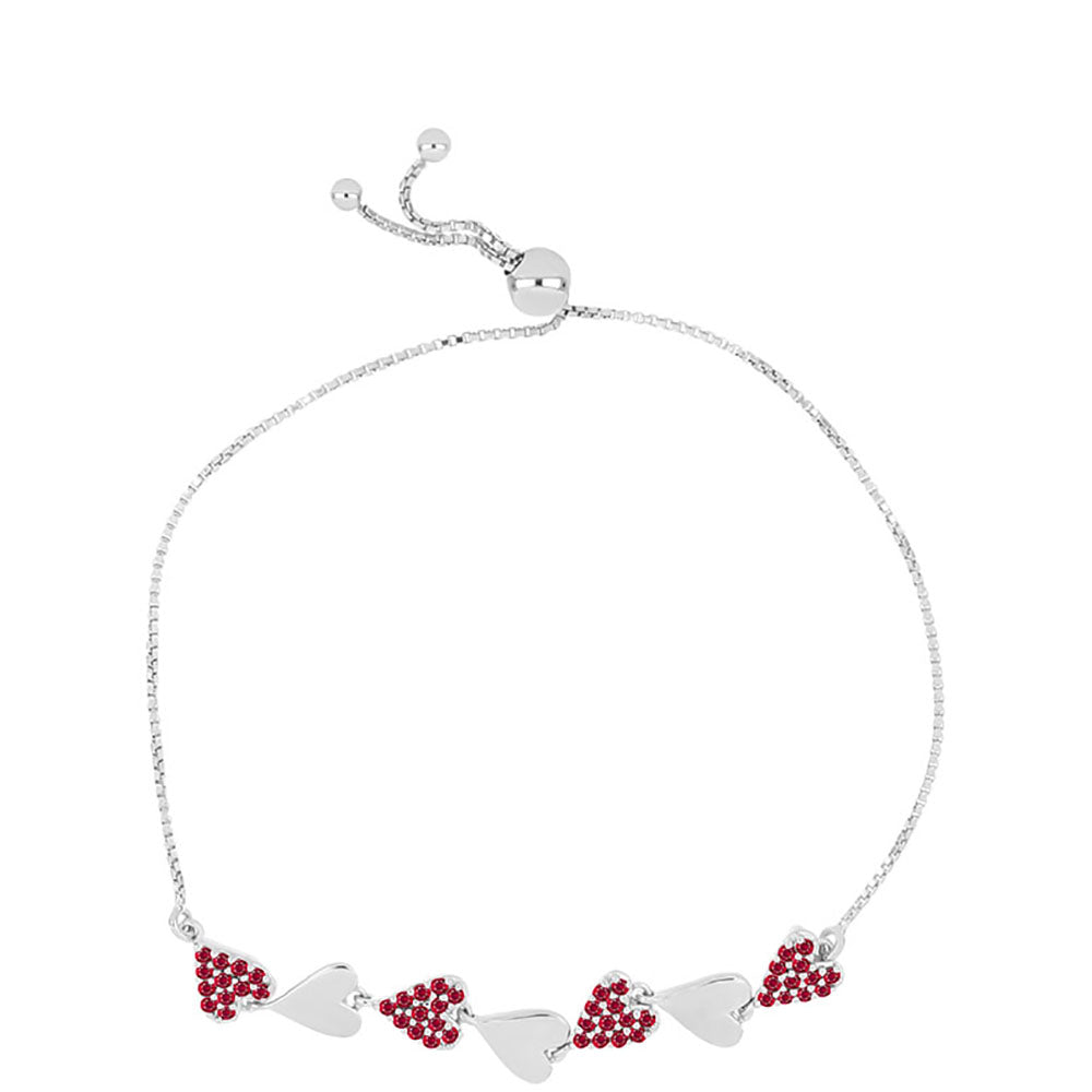 Pulseira de Prata com Rubi de Madagáscar Contraste: Cabeca de Veado (800)