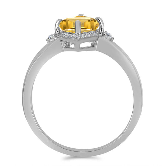 Anel de Prata com Citrino de Ural e Topázio Branco